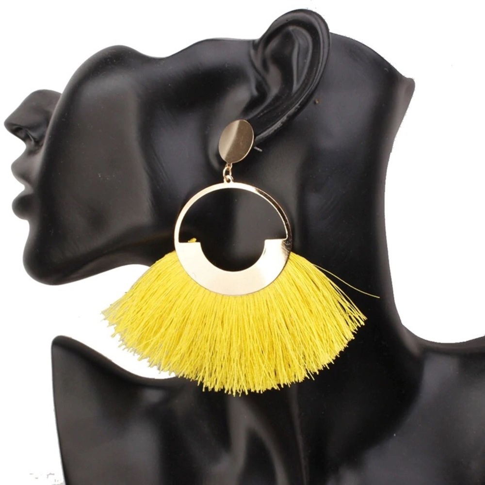 Big Tassel Drop Vintage Statement Earrings